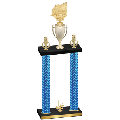 Double Blue Carbon Fiber First Place Swimming Trophy