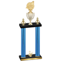 Double Blue Carbon Fiber Second Place Swimming Trophy