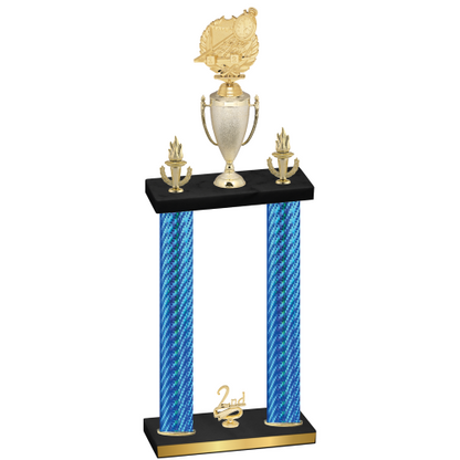 Double Blue Carbon Fiber Second Place Swimming Trophy