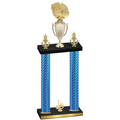 Double Blue Carbon Fiber First Place Basketball Trophy