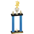 Double Blue Carbon Fiber Third Place Pickleball Trophy