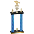 Double Blue Carbon Fiber Year Fishing Trophy