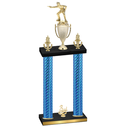Double Blue Carbon Fiber Third Place Shooter Trophy