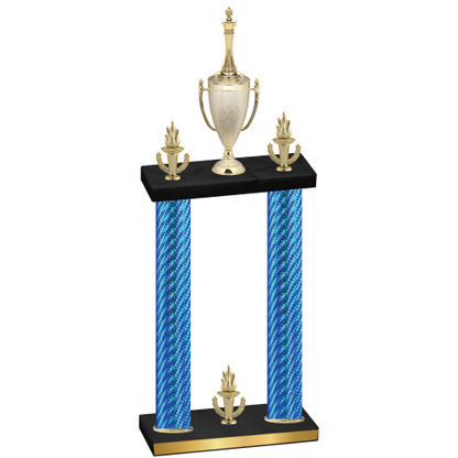 Double Blue Carbon Fiber Victory Chess Trophy