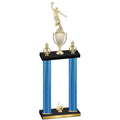 Double Blue Carbon Fiber First Place Basketball Trophy