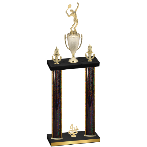 Double Black Glacier Fourth Place Tennis Trophy