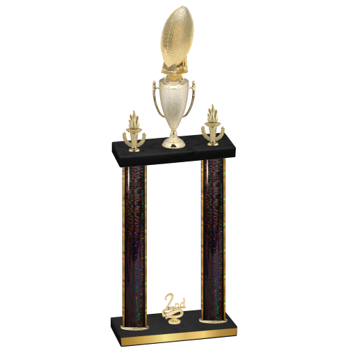 Double Black Glacier Second Place Football Trophy