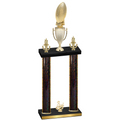 Double Black Glacier Third Place Football Trophy