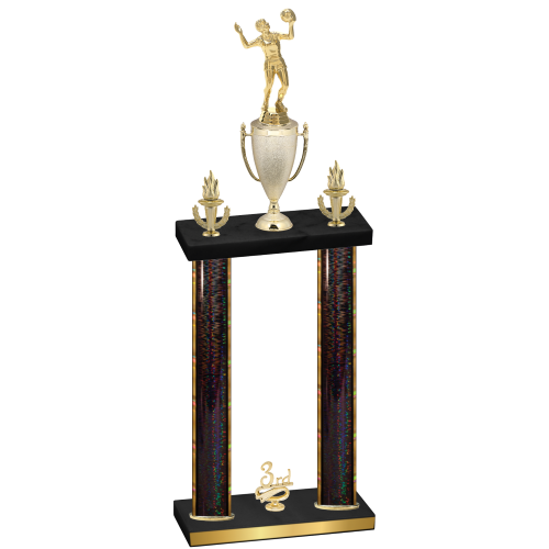 Double Black Glacier Third Place Volleyball Trophy