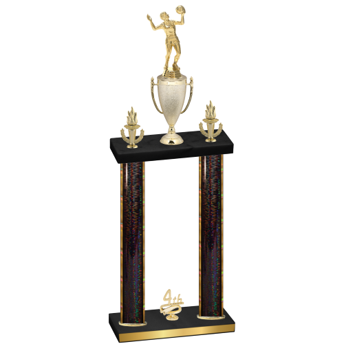 Double Black Glacier Fourth Place Volleyball Trophy