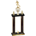 Double Black Glacier First Place Football Trophy