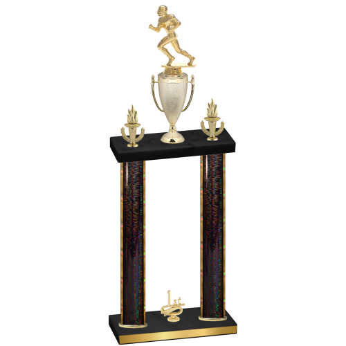 Double Black Glacier First Place Football Trophy