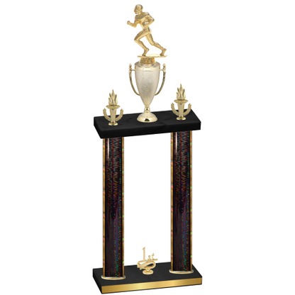 Double Black Glacier First Place Football Trophy