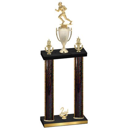 Double Black Glacier Second Place Football Trophy