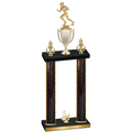 Double Black Glacier Third Place Football Trophy