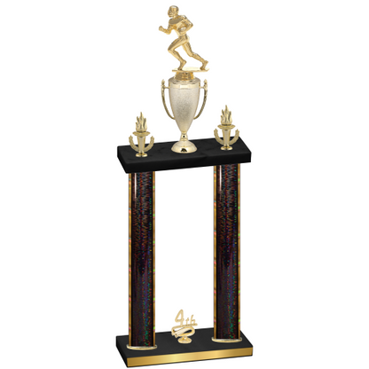 Double Black Glacier Fourth Place Football Trophy