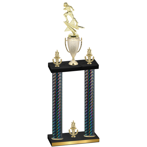 Double Black Carbon Fiber Victory Football Trophy