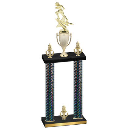 Double Black Carbon Fiber Victory Football Trophy