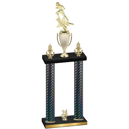 Double Black Carbon Fiber Year Football Trophy