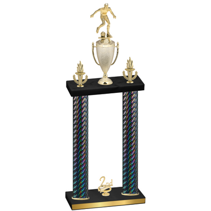 Double Black Carbon Fiber Second Place Soccer Trophy
