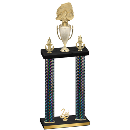 Double Black Carbon Fiber Second Place Soccer Trophy