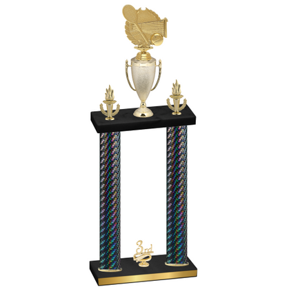 Double Black Carbon Fiber Third Place Tennis Trophy