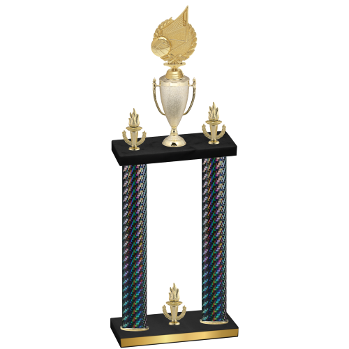 Double Black Carbon Fiber Victory Volleyball Trophy