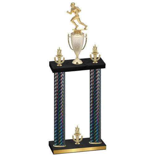 Double Black Carbon Fiber Victory Football Trophy
