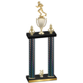 Double Black Carbon Fiber Year Football Trophy