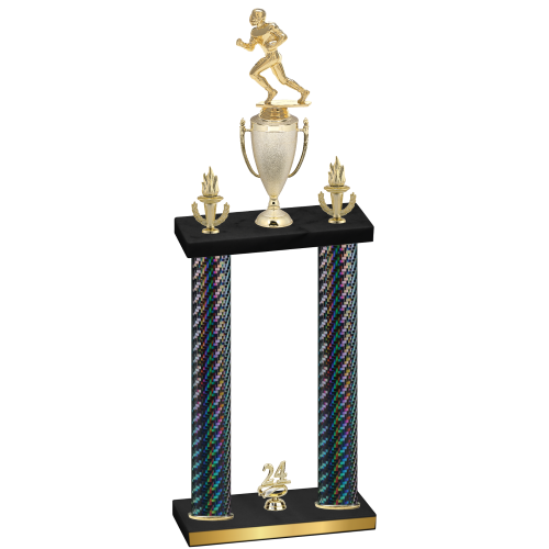 Double Black Carbon Fiber Year Football Trophy
