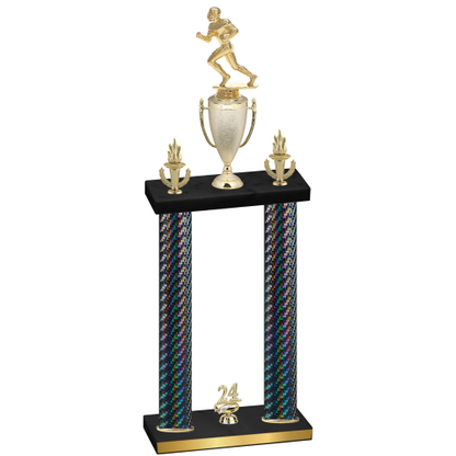 Double Black Carbon Fiber Year Football Trophy