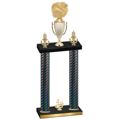 Double Black Carbon Fiber Fourth Place Cheerleading Trophy