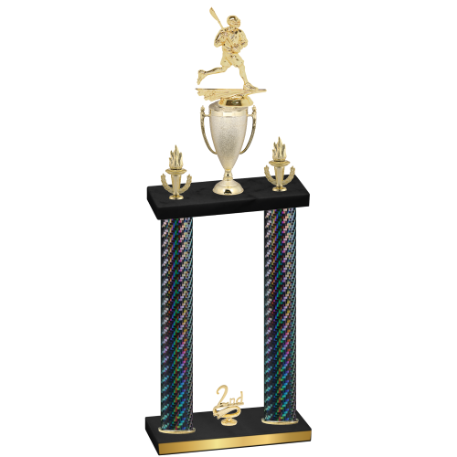 Double Black Carbon Fiber Second Place Lacrosse Trophy