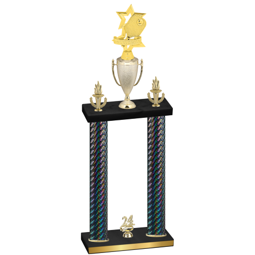 Double Black Carbon Fiber Year Pickleball Trophy