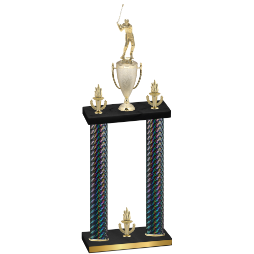 Double Black Carbon Fiber Victory Golf Trophy