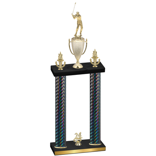 Double Black Carbon Fiber Year Golf Trophy