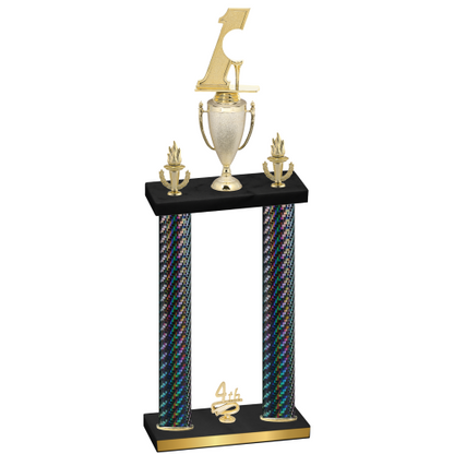Double Black Carbon Fiber Fourth Place Golf Trophy