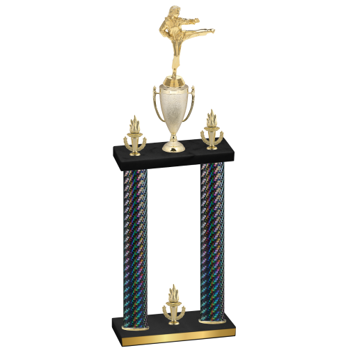 Double Black Carbon Fiber Victory Karate Trophy