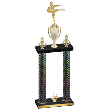 Double Black Carbon Fiber First Place Karate Trophy