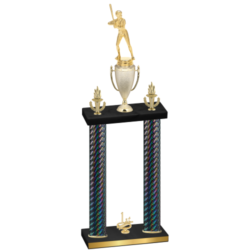 Double Black Carbon Fiber First Place Softball Trophy