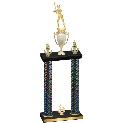 Double Black Carbon Fiber Fourth Place Softball Trophy