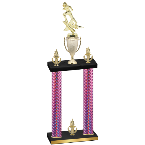 Double Pink Carbon Fiber Victory Football Trophy