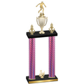 Double Pink Carbon Fiber Third Place Soccer Trophy