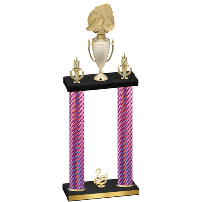 Double Pink Carbon Fiber Second Place Soccer Trophy