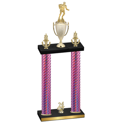 Double Pink Carbon Fiber Year Rugby Trophy