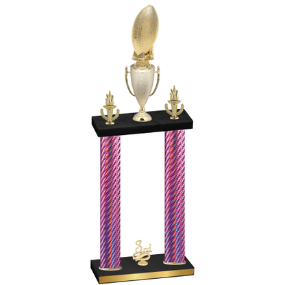 Double Pink Carbon Fiber Third Place Football Trophy