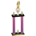 Double Pink Carbon Fiber Victory Football Trophy