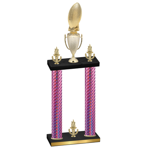 Double Pink Carbon Fiber Victory Football Trophy