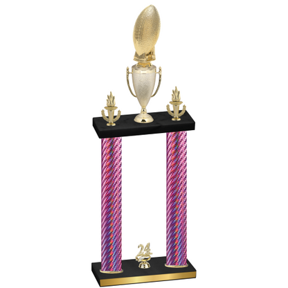 Double Pink Carbon Fiber Year Football Trophy