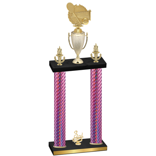 Double Pink Carbon Fiber Third Place Tennis Trophy
